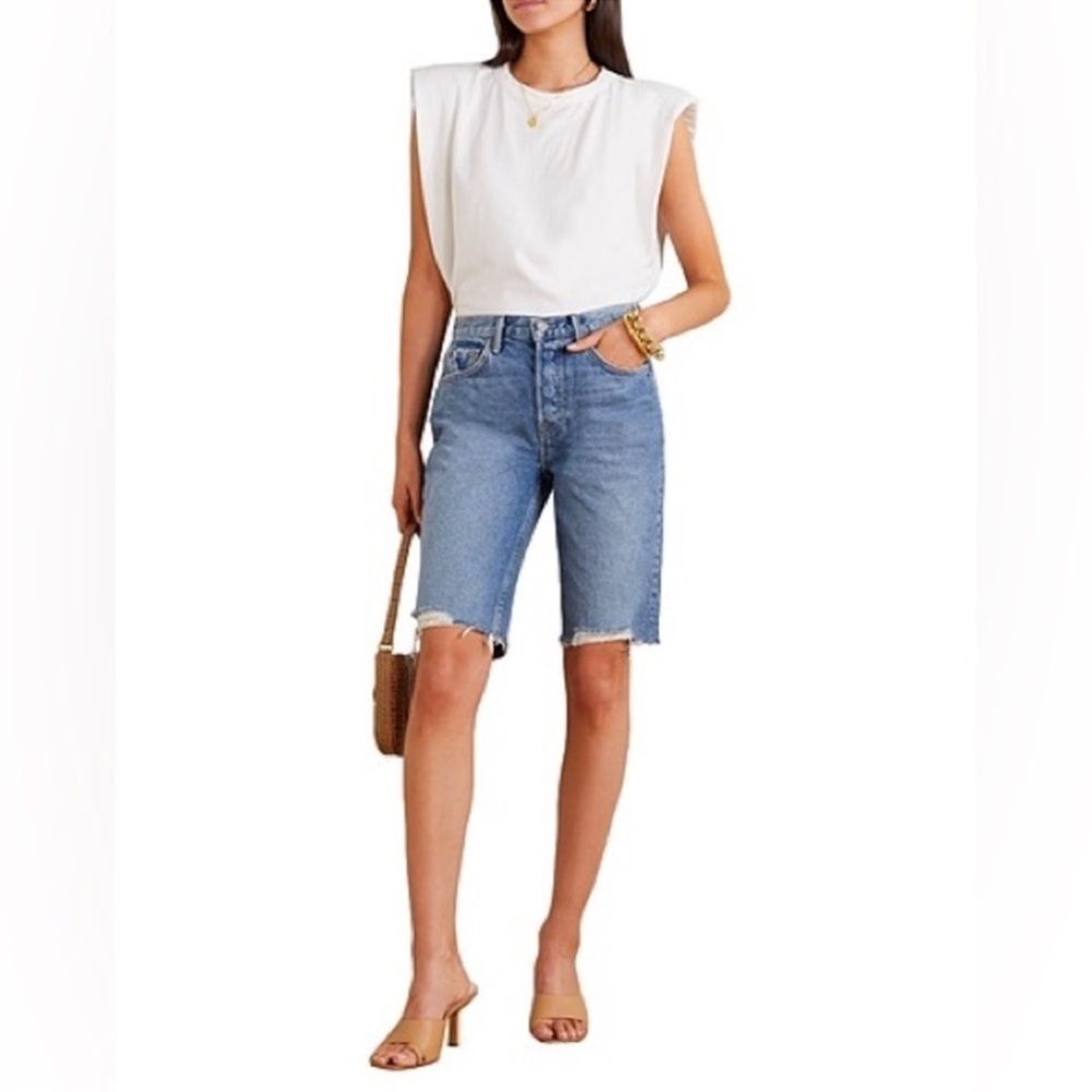 GRLFRND | Beverly Bermuda Shorts Distressed